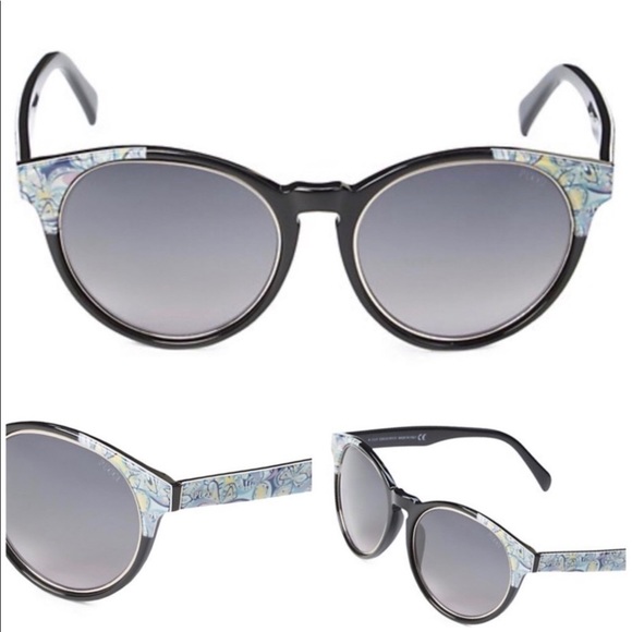 NWT EMILIO Pucci Gradient Oval 55mm Black Sunnies Shades Sunglasses - Picture 3 of 16